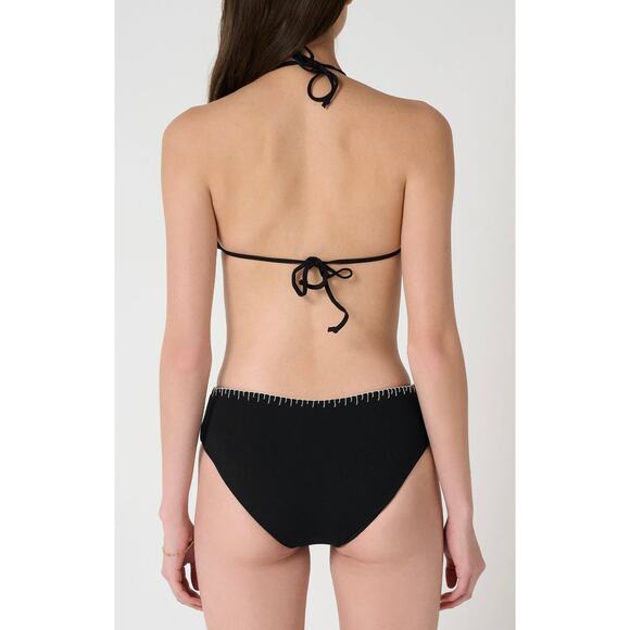 NWOT Marysia Sole Triangle Bikini Top Size Large Black Stitch Detail B/C Cup 1 - Picture 6 of 13